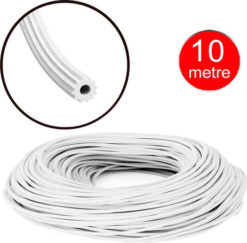 Alüminyum Sineklik Teli Fitili Beyaz 5mm Kapı Pencere Tül Sabitleme Lastik Contası -10 Metre