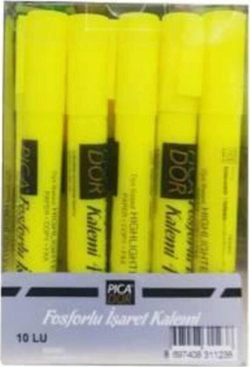 Fosforlu Kalem Pastel Sarı (10 Lu Paket)