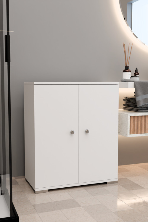 4 Bölmeli Banyo Dolabı Banyo Rafı Çok Amaçlı Dolap-BEYAZ