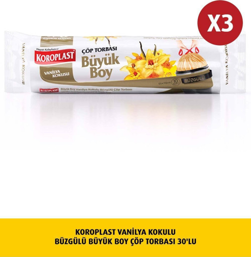 Vanilya Kokulu, Büzgülü Büyük boy Çöp 10luX3Ad