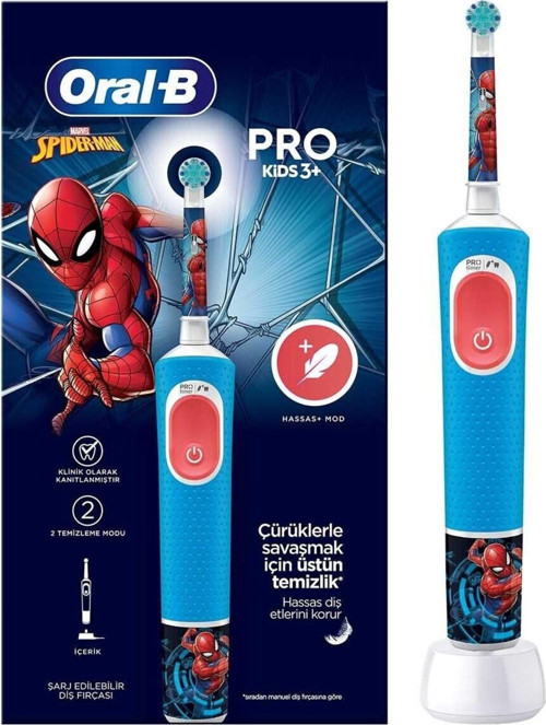 D100 Spiderman Çocuk Şarjlı/Elektrikli Diş Fırçası