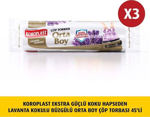 Koku Hapseden Lavanta Büzg Orta Boy Çöp 15liX3 Ad