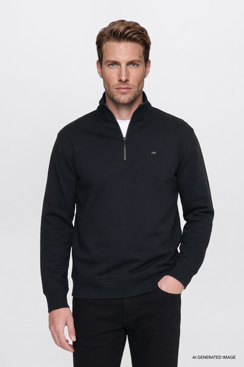 Pamuklu Regular Fit Fermuarlı Erkek Sweatshirt W2620157001