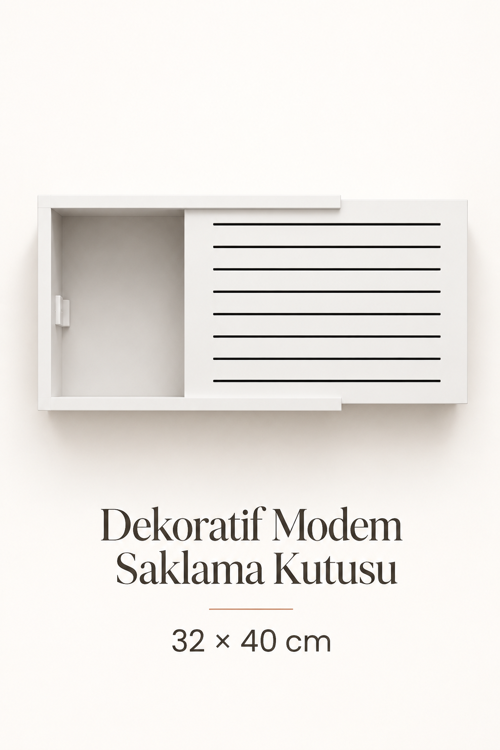 Dekoratif Modem ve Sigorta Saklama Kutusu Kablo Wifi Gizleme 40x35 Cm