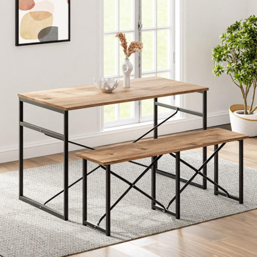 Masa Takımı Bench Bank Masa Seti 120x60 Masa Mutfak Masası Yemek Masası 1228