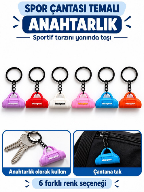Mini Spor Çantası Temalı Anahtarlık Fitness Tasarımlı Çanta Aksesuarı Charm A-37