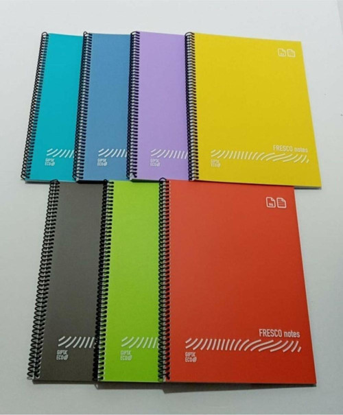 Fresco A4 Spiralli Düz Plastik Defter 60 Yaprak Kareli 4931 (12 Li Paket)