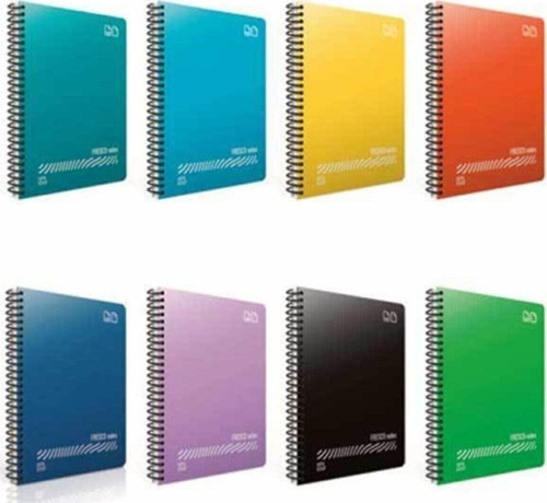 Fresco Spiralli Düz Plastik Defter A4 60 Yaprak Çizgili (12 Li Paket)
