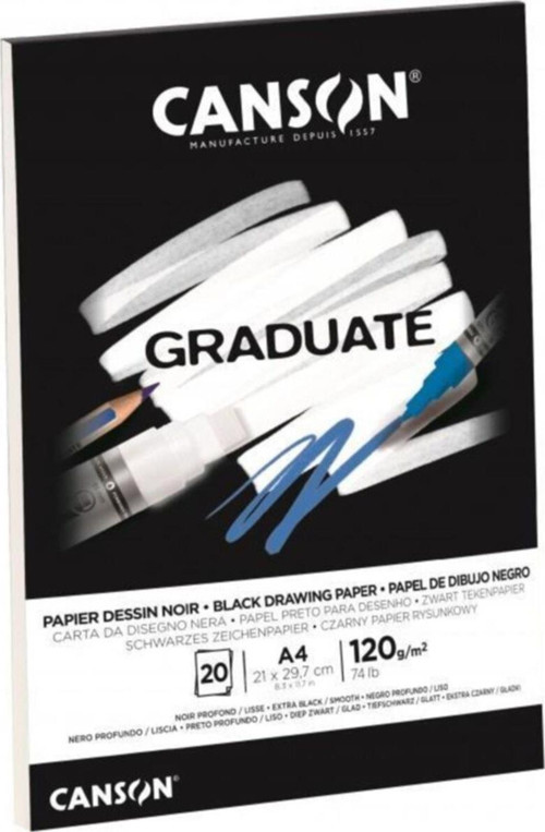Çizim Bloğu Graduate Cangrad Siyah 20 Sayfa A4 120 GR