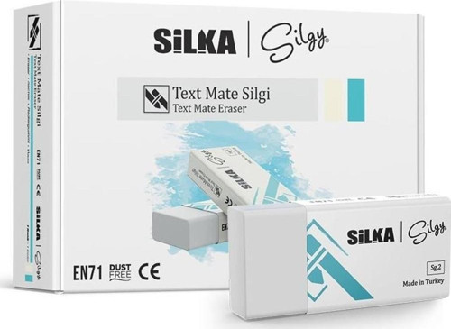 Text Matel Öğrenci Silgisi Beyaz Öğrenci Silgisi (24 Lü Paket)