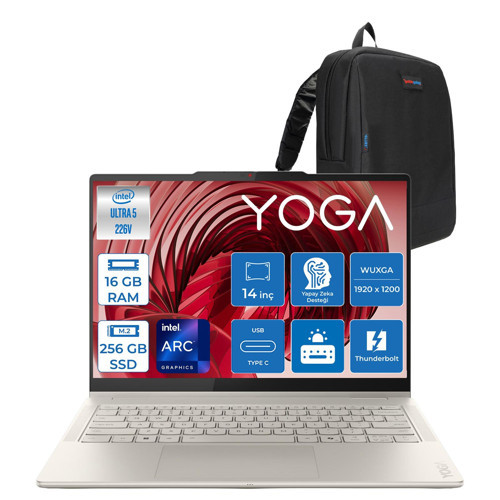 Yoga 7 2-In-1 14ILL10 Intel Core Ultra 5 226V 16GB LPDDR5X 256GB SSD Intel Arc 130V 14" Wuxga OLED Dokunmatik Freedos Taşınabilir Bilgisayar 883JQ00GRTRF01 + Zettaçanta