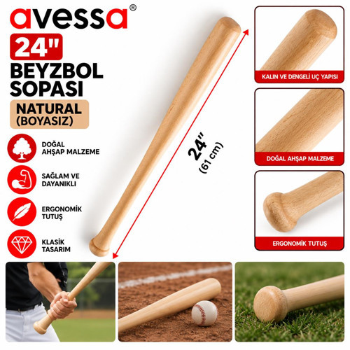 61 cm Natural Beyzbol Sopası