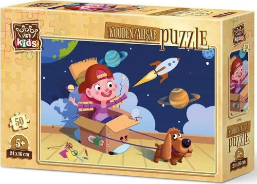 Minik Astronot 50 Parça Ahşap Puzzle 5886