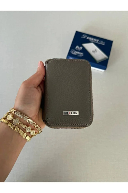 Hakiki Deri Unisex Fermuarlı Cüzdan