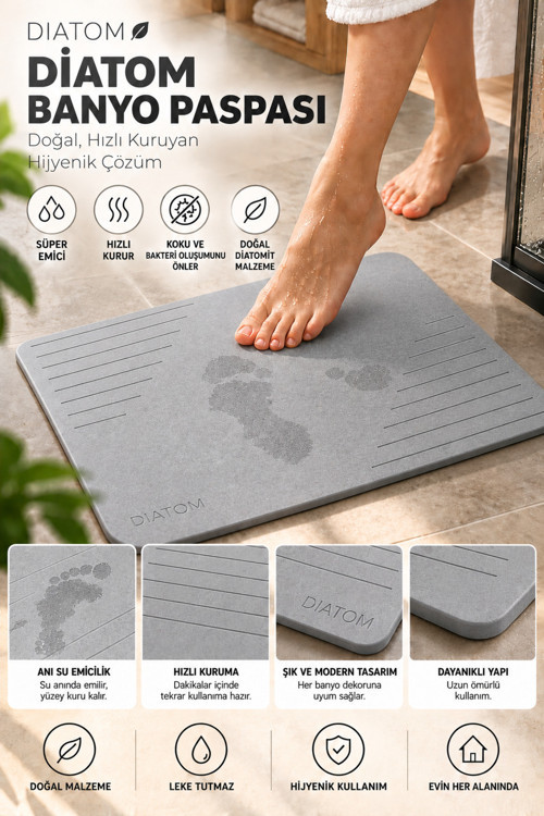 Düz çizgi model Banyo paspası Su emici paspas diatomite mat abdest paspası duşakabin önü banyo matı lavabo önü paspas