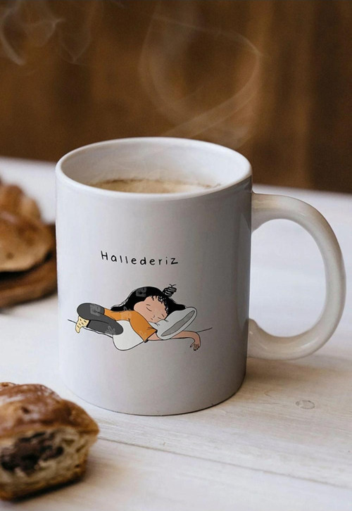 Hallederlz (UYUYOR) Baskılı Kupa Bardak - Sevgililer Günü Hediye/ Özel
