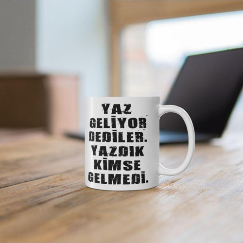 Yaz Geliyor Dediler Yazdık Kimse Gelmedi Kupa Bardak, Arkadaşa , Sevgiliye Hediye Kupa Bardak