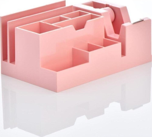 Masa Seti Kalemlik Bant Makinelı Plastik Pastel Pembe Masa Üstü Organizer