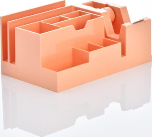 Masa Seti Kalemlik Bant Makinelı Plastik Pastel Turuncu Masa Üstü Organizer