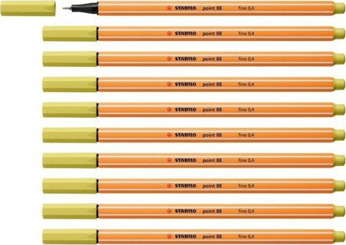 İnce Keçe Uçlu Kalem 88 Point 0.4 MM Hardal Fineliner Kalem (10 Lu Paket)