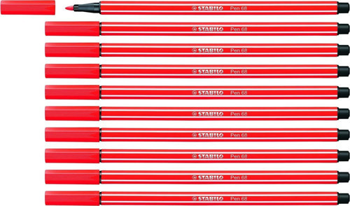 Keçe Uçlu Boya Kalemi 1 MM Açık Kırmızı Keçeli Boya Kalemi (10 Lu Paket)