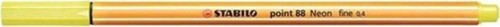 Keçe Uçlu İnce Kalem 88 Point 0.4 MM Fosforlu Sarı 88/024 (10 Lu Paket)