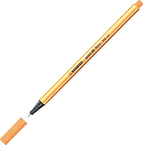 Keçe Uçlu İnce Kalem 88 Point 0.4 MM Fosforlu Turuncu 88/054 (10 Lu Paket)