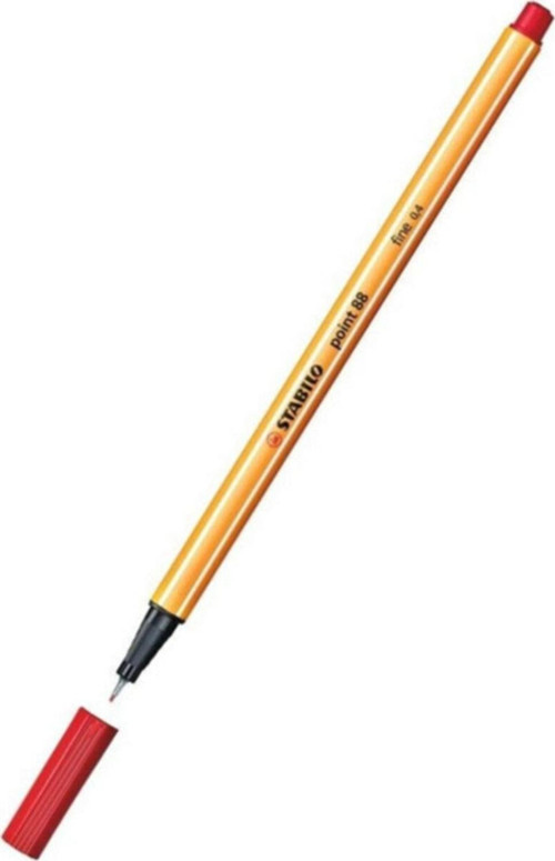 Keçe Uçlu İnce Kalem 88 Point 0.4 MM Kırmızı 88/40 (10 Lu Kutu)