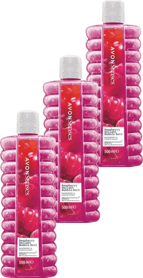 Raspberry Delight Frambuaz ve Frenk Üzümü Kokulu Banyo Köpüğü 500 Ml. Üçlü Set