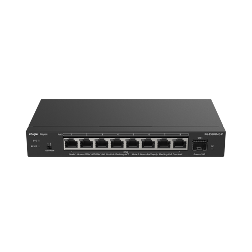 Ruijie Reyee Rg-Eg209Mg-P 9Port 10-100-1000Mbps Yönetilebilir Switch 1 X10G Sfp 8 Port Poe+130W