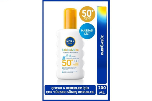 Bebek SPF 50+ Koruma ve Bakım Hassas Cilt Çocuk Güneş Kremi Sprey 200 ML