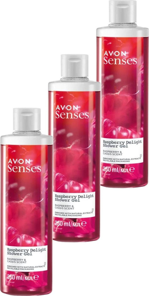 Raspberry Delight Frambuaz ve Frenk Üzümü Kokulu Duş Jeli 250 Ml. Üçlü Set