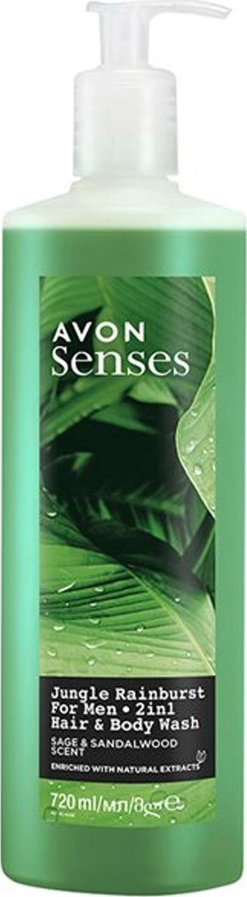 Senses Jungle Rainburst Adaçayı ve Sandal Ağacı Kokulu Erkek Saç ve Vücut Şampuanı 720 Ml.