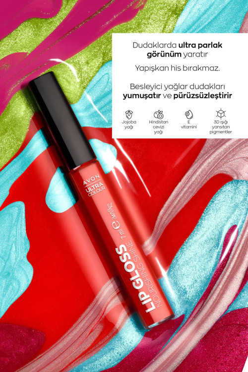 Avon Ultra Color Lip Gloss Besleyici Dudak Parlatıcısı Cherry Pick 4