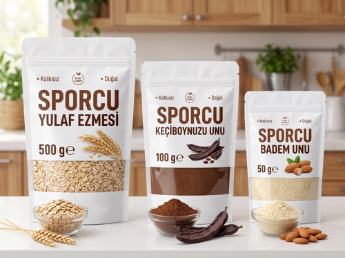Sporcu Kahvaltı Paketi 500 Gr Yulaf Ezmesi + 100 Gr Keçiboynuzu Unu + 50 Gr Badem Unu