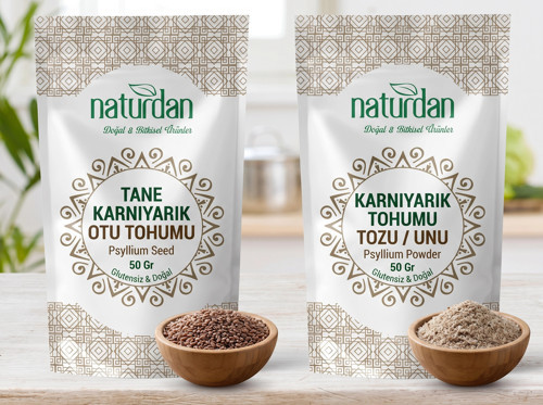 100 Gr Psyllium Seti : 50 Gr Tane Karnıyarık Otu Tohumu ve 50 Gr Karnıyarık Tohumu Unu / Tozu / Glut