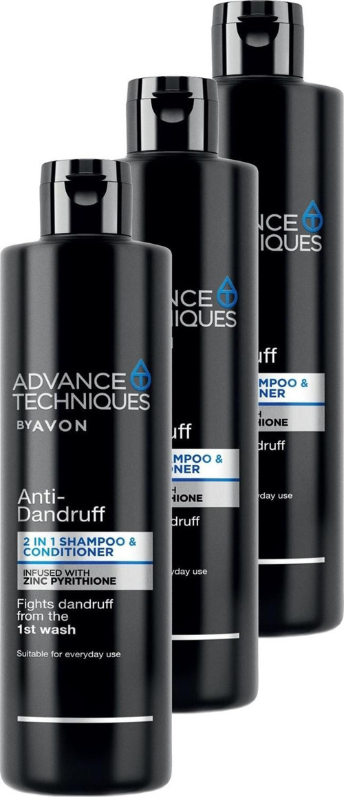 Advance Techniques Kepek Karşıtı 2'si 1 Arada Şampuan ve Saç Kremi 400 Ml. Üçlü Set