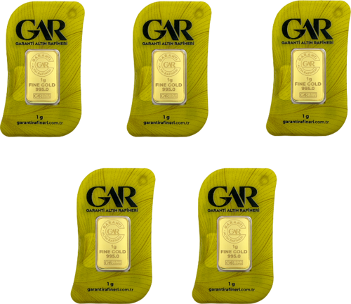 1 gr 24 Ayar GAR Gram Altın 5'li