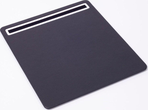 Deri Mousepad Düz Siyah Krom Detaylı