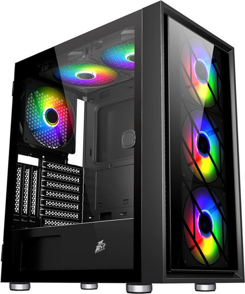 AR7-G SİYAH 750W 80+ SILVER ATX 3.1 ARGB 4X12CM FAN TEMPERLİ CAM USB 3.0 ATX KASA