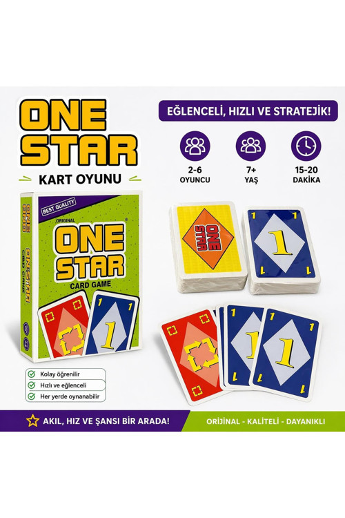 One Star Kart Oyunu 108 Kart Eğlenceli Aile Oyunu