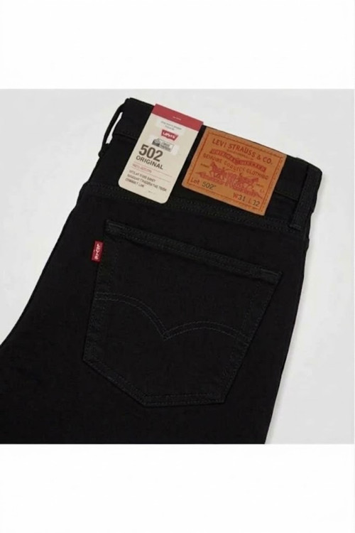 502 Taper likralı esnek kumaş erkek kot pantolon-0039--black
