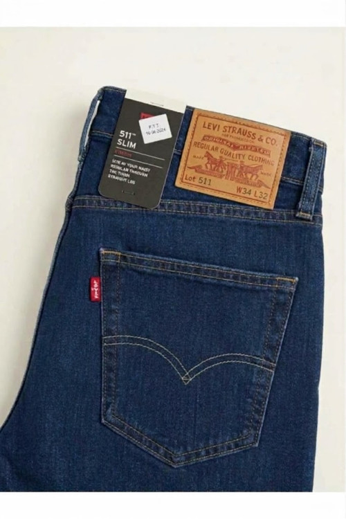 511® slim fit likralı esnek kumaş klasik Erkek Jean Pantolon--düz lacivert--