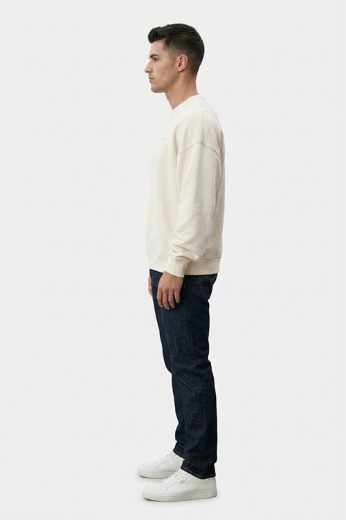 relaxed fit pamuk kumaş Erkek Standart Sweatshirt -0043