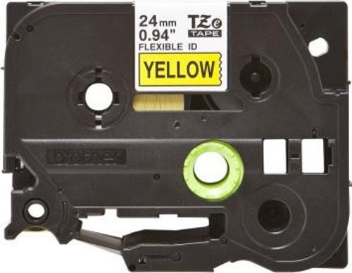 TZE-FX651 24 mm Sarı Üzeri Siyah Esnek Laminasyonlu Etiket