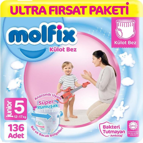 Külot Bebek Bezi 5 Beden Ultra Fırsat Paketi 68*2 136 Adet
