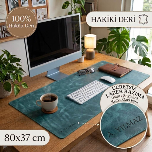 Deri Masa Matı 80*37cm G21 Yeşil