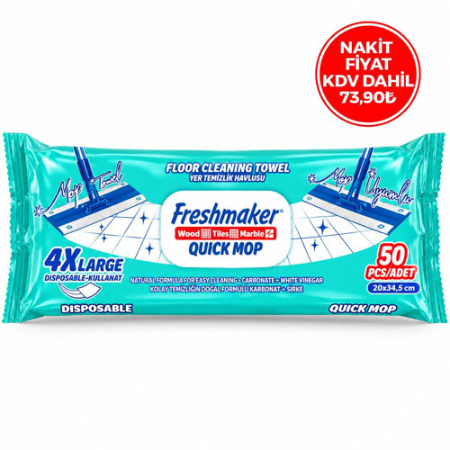 Klasik Mop Islak Havlu 50 Yaprak 4XL 20x34.5 cm- 6'li Paket