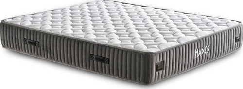 Hades Yatak 180x200 cm Çift Kişilik 30 cm Kalınlığında Paket Yaylı Lüks Yatak Orta Sert Gri Kumaş