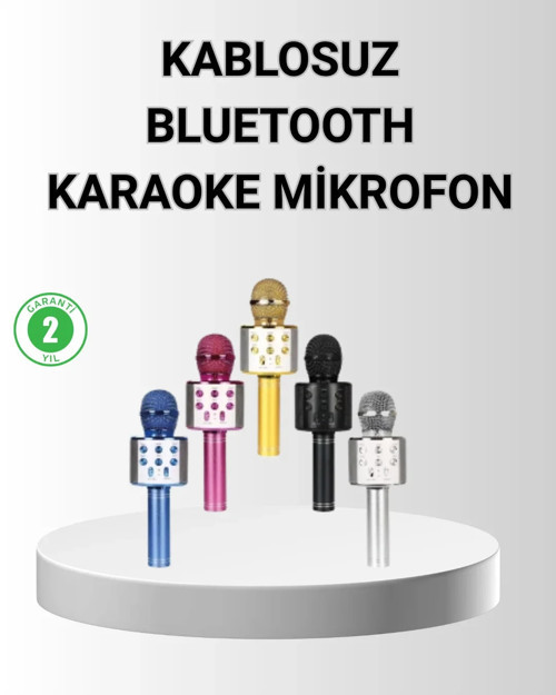 Bluetooth Karaoke Mikrofon – Yüksek Ses Kalitesi, Yankı Efektli, Uzun Ömürlü Pil